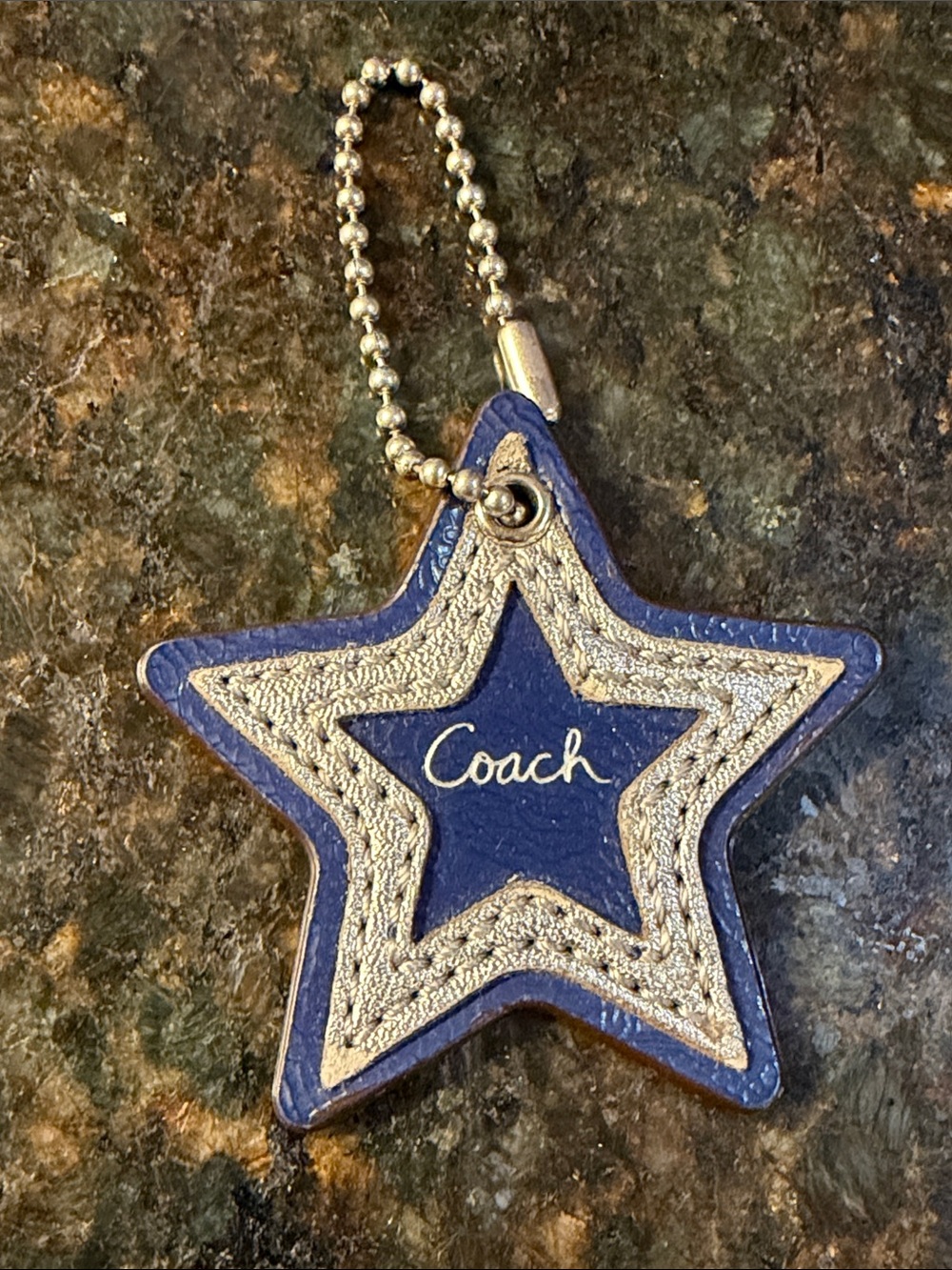 Coach Navy Star Leather Bag Charm with Silver Accents - Picture 12 of 13